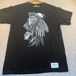 Zao Band T-Shirt Mens Large Black Heavy Cotton Metalcore Graphic Tee Skull Goat